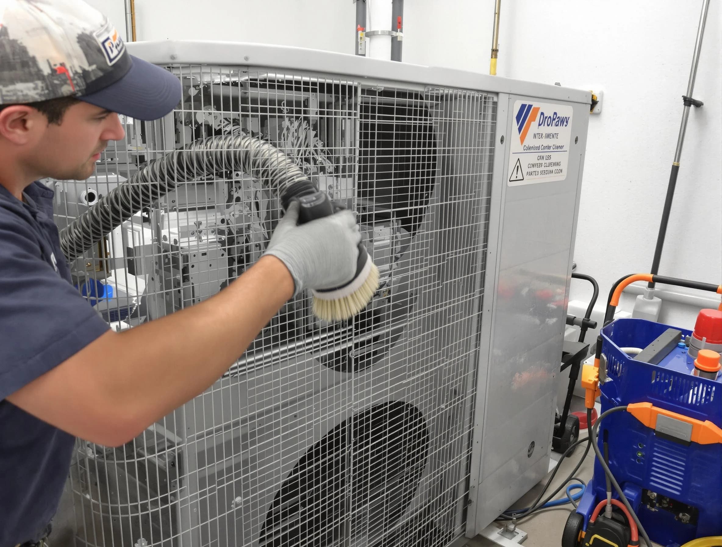 Sunset Air Duct Cleaning specialist performing precision AC coil cleaning for improved system performance in Sunset