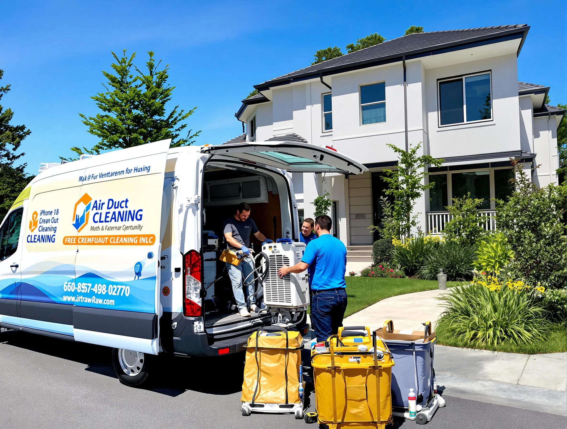 Sunset Air Duct Cleaning technician performing professional air duct cleaning in Sunset