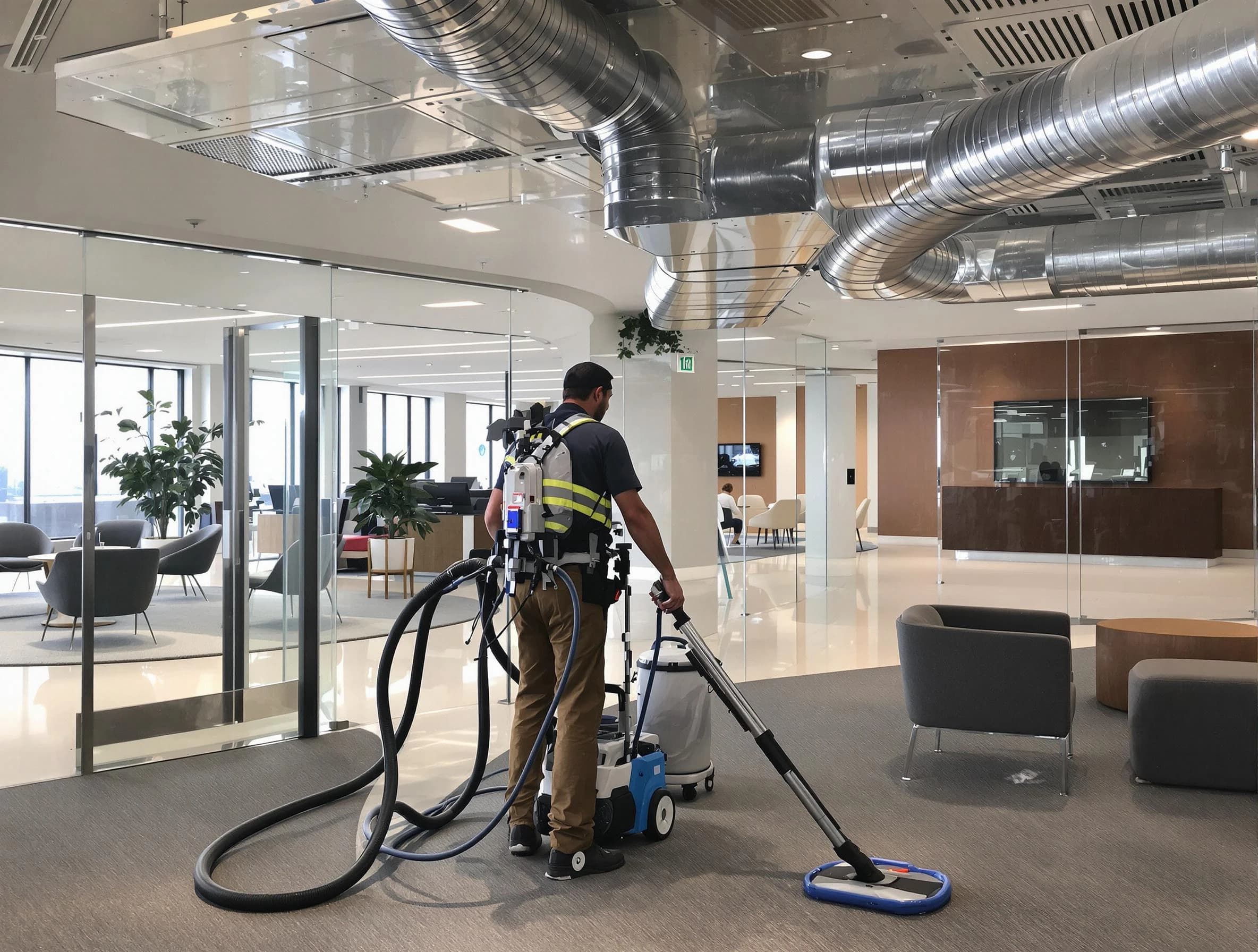 Commercial duct cleaning service by Sunset Air Duct Cleaning in Sunset