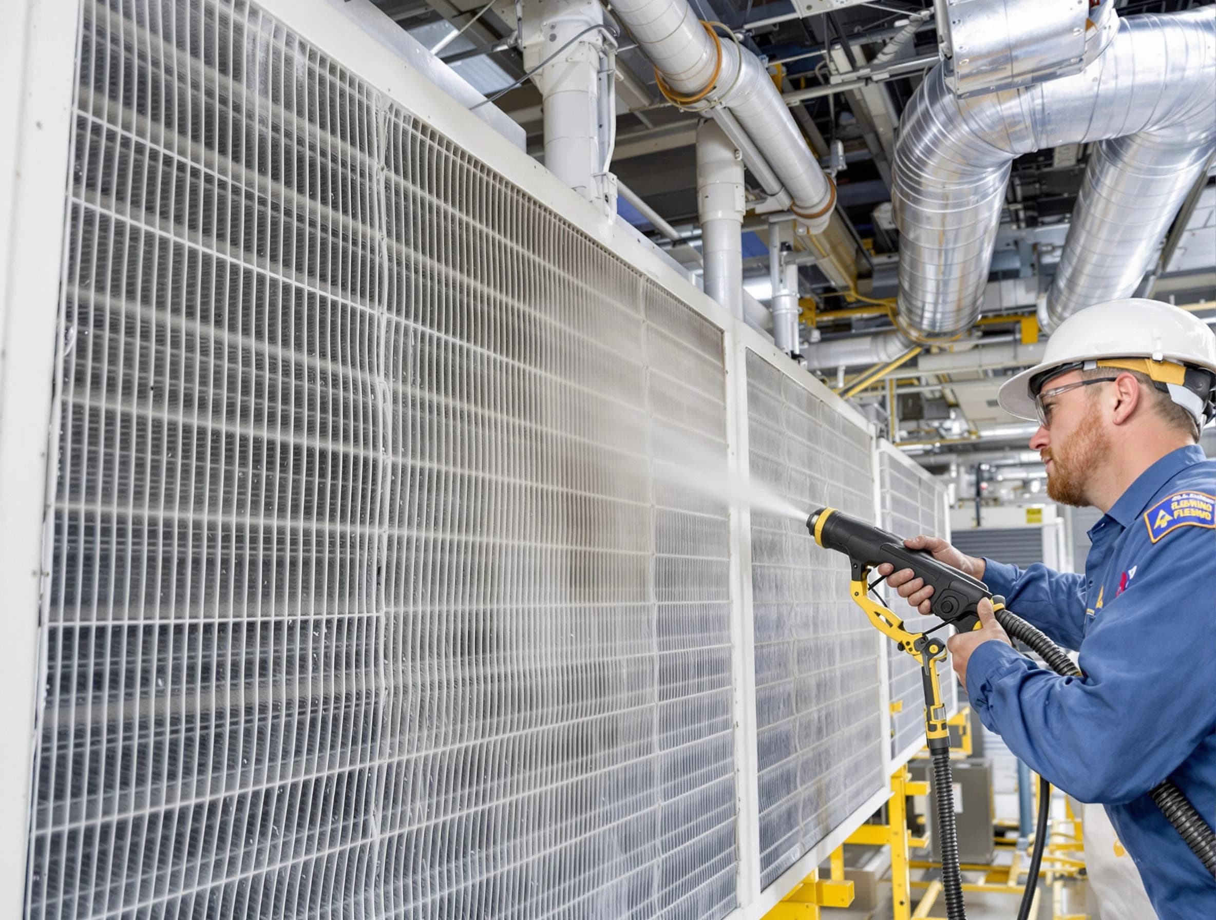 Professional commercial coil cleaning by Sunset Air Duct Cleaning in Sunset