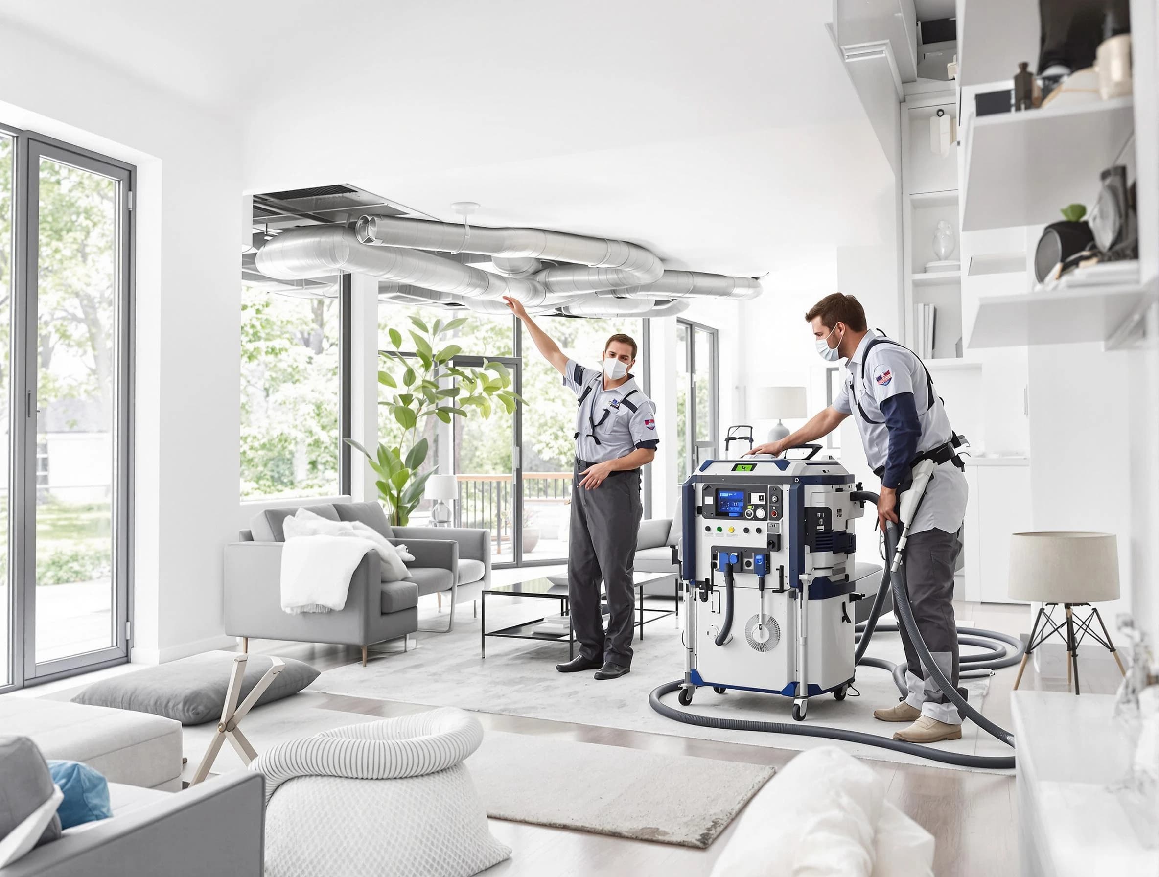 Sunset Air Duct Cleaning professional conducting pure air duct cleaning with state-of-the-art equipment in Sunset