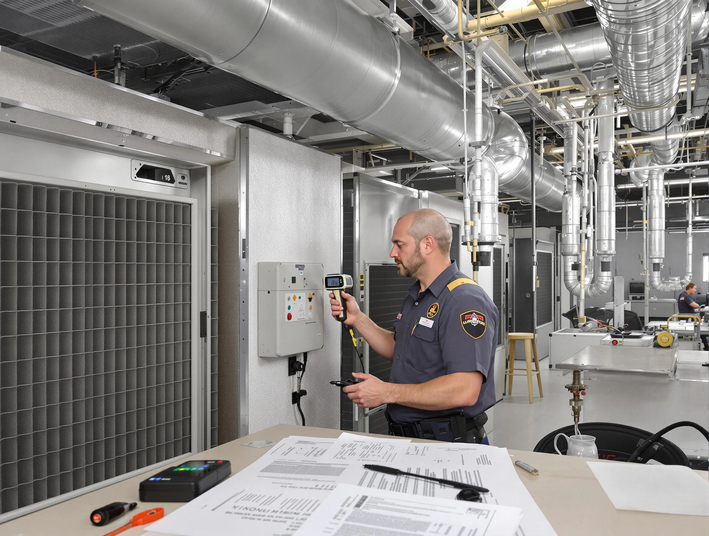 Professional filter system inspection by Sunset Air Duct Cleaning in Sunset