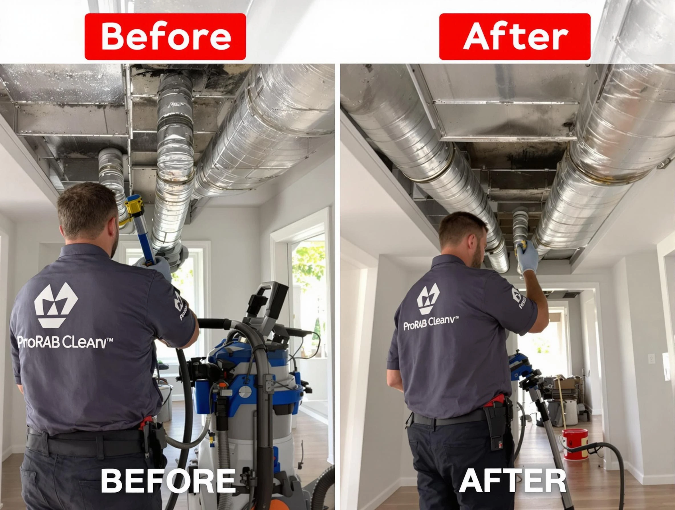 Sunset Air Duct Cleaning expert performing thorough residential duct cleaning in a Sunset home